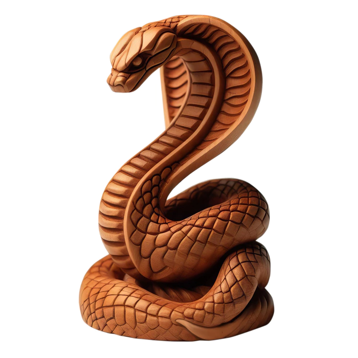 Statuette carved from solid beech "Cobra"
